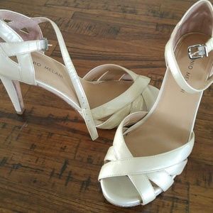Antonio Milani pearl colored strappy high heels